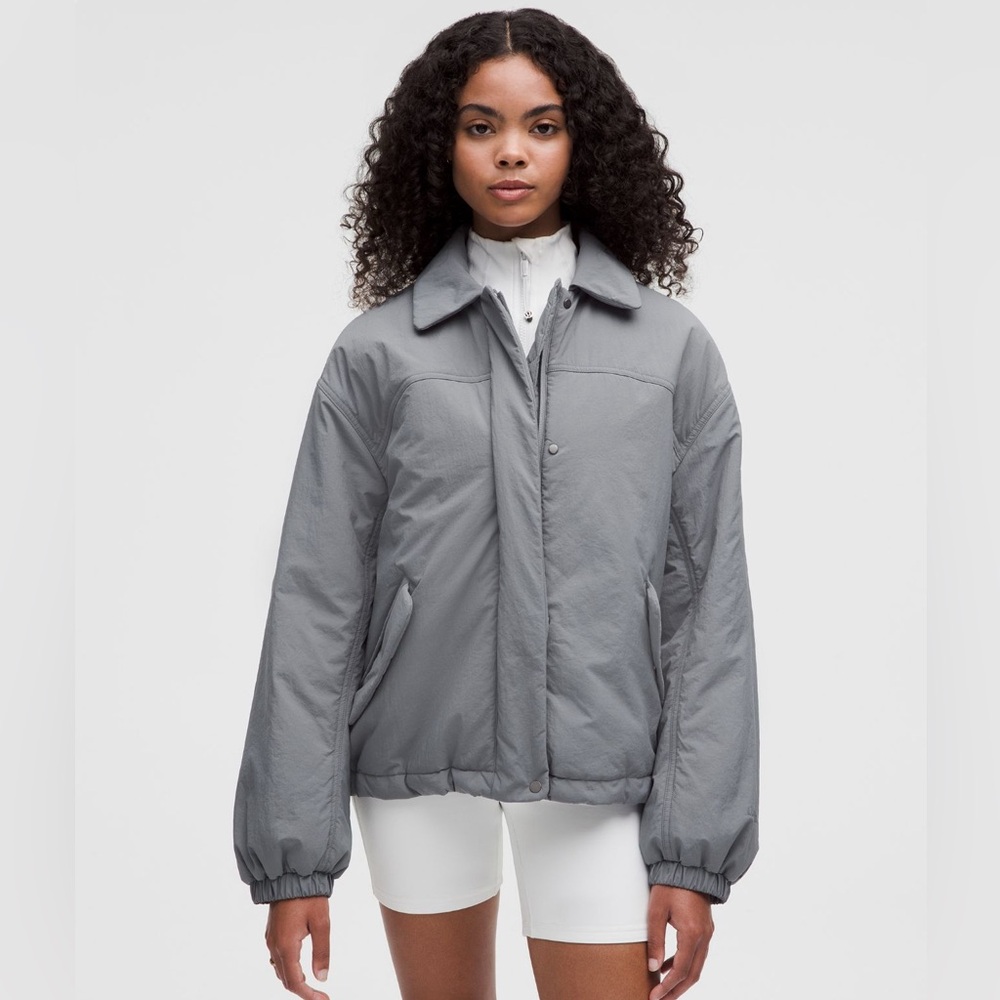 Sold- NWT Lululemon Insulated Oversized Collared Jacket Solar Gray- S